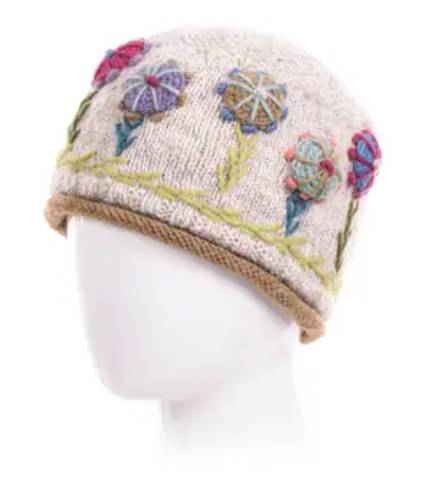 Light Natural Maya Wool Knit Beanie