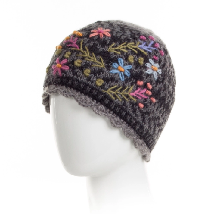 Black Sadie Wool Knit Beanie