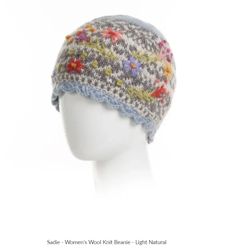 Light Natural Sadie Wool Knit Beanie
