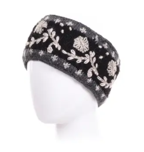 Grey Lydia Wool Knit Headband 