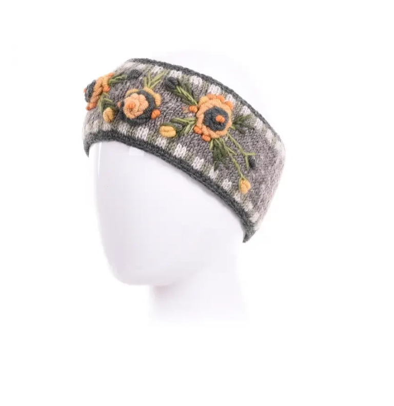Grey Aubrey Wool Knit Headband