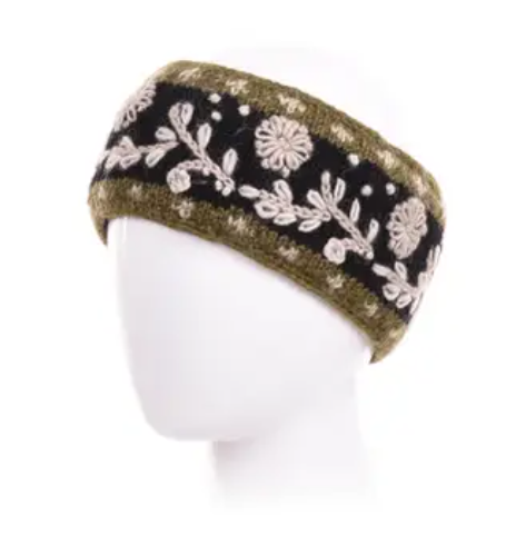 Olive Lydia Wool Knit Headband 