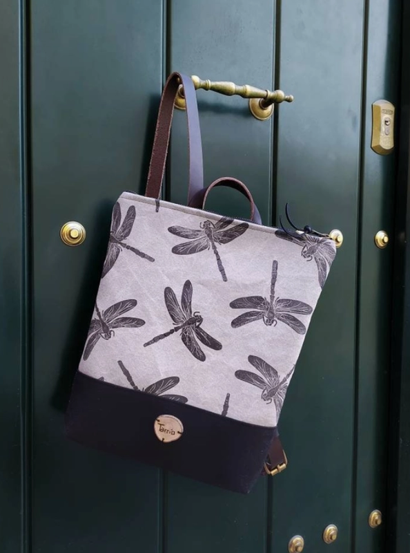 Dragonflies Canvas and Leather Backpack