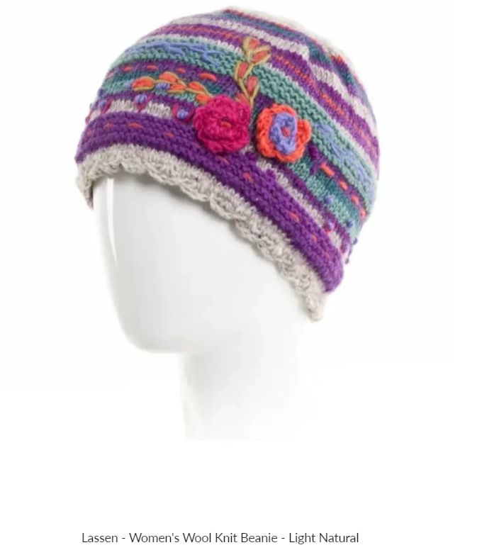 Light Natural Lassen Wool Knit Beanie 