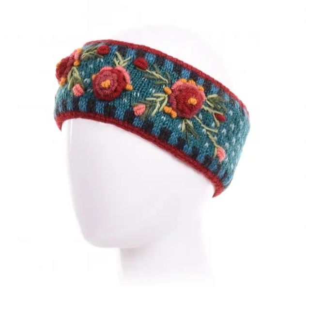 Teal Aubrey Wool Knit Headband 