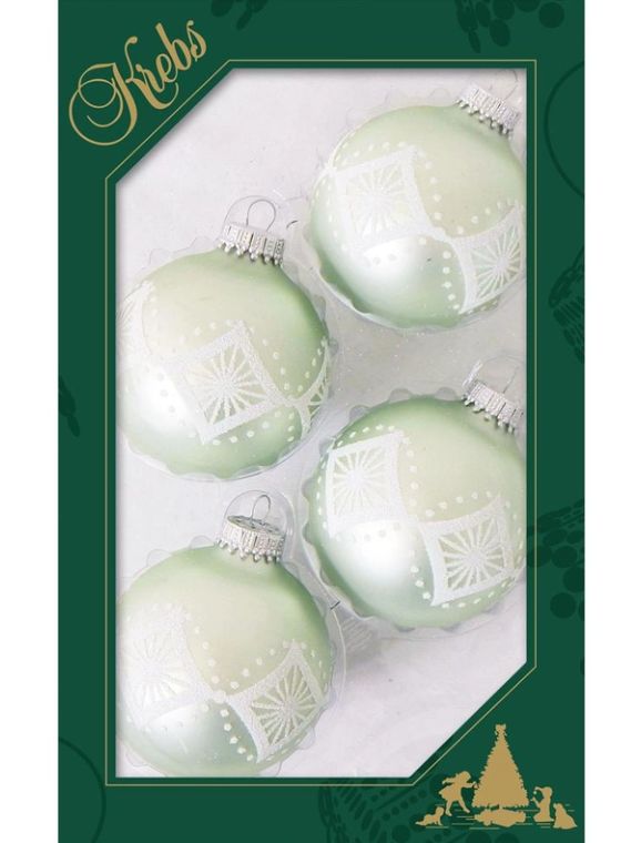 Box of 4 Beach Glass Velvet Ball Ornaments