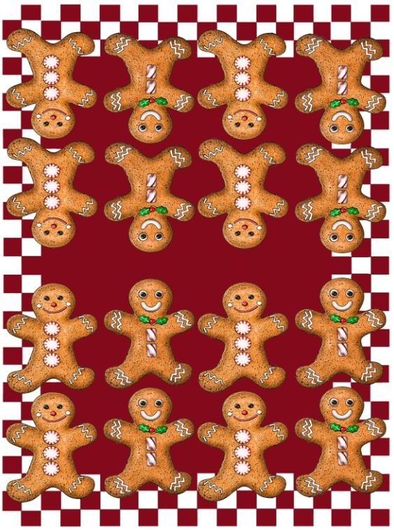 Gingerbread Checkered Kitchen Towel