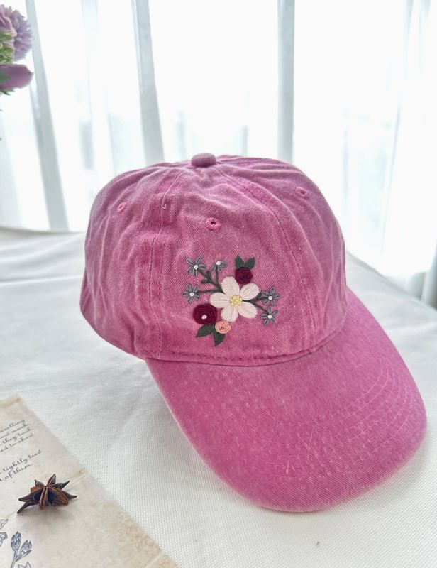 QF 24 Colorful Flower Embroidered Baseball Cap