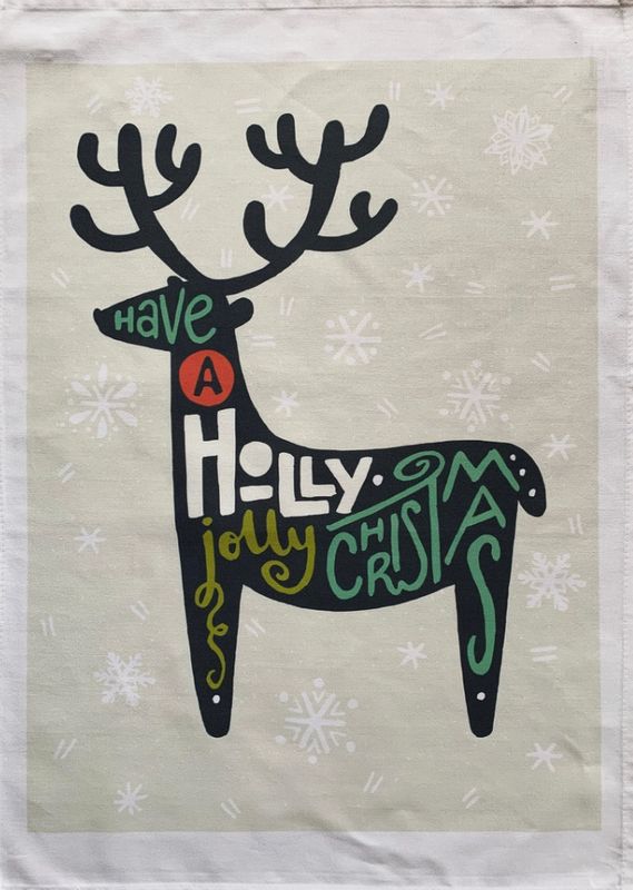 Have a Jolly Christmas Deer Tea Towel
