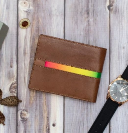 Pride  Leather Bifold Coin Pocket Wallet