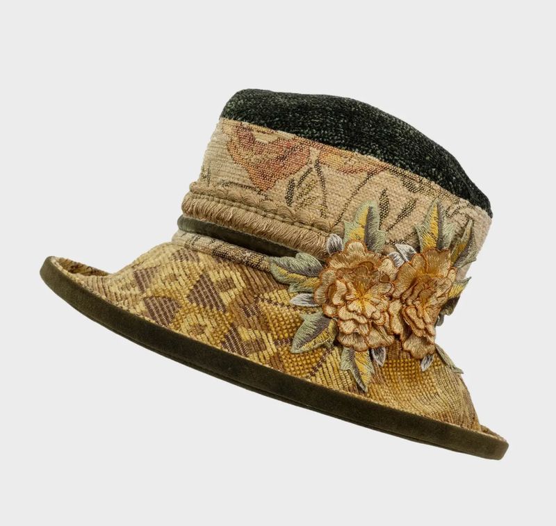 PH Tapestry and Velvet Boned Brim Hat