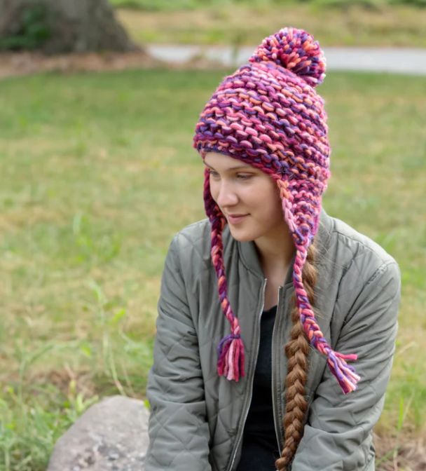 Super Chunky Knit Wool Earflap Hat