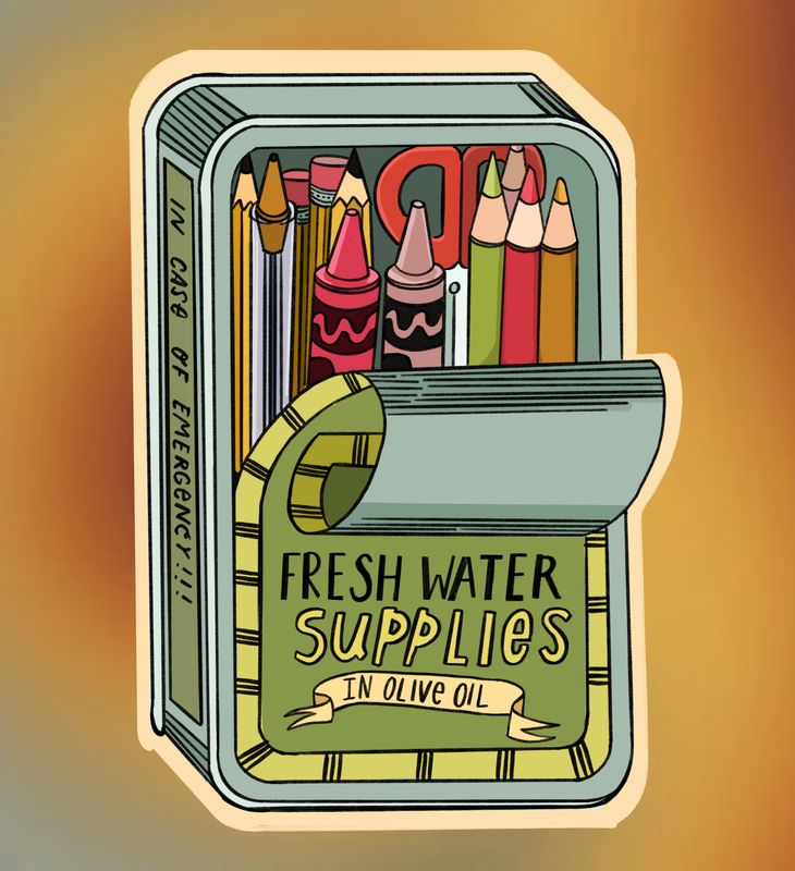 Supplies in Olive Oil Sticker