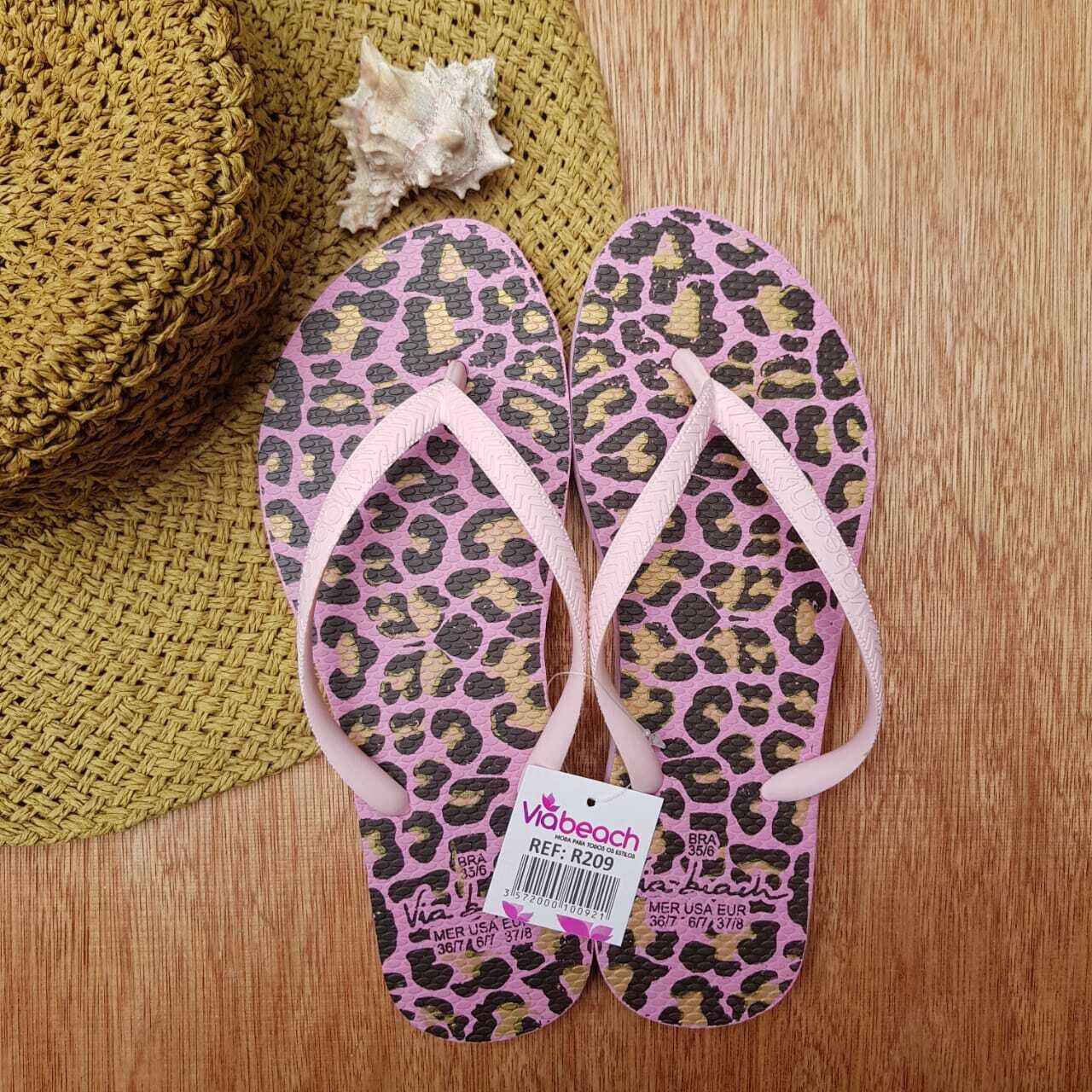 SANDALIA BRASILERA PRINT ROSA VIA BEACH