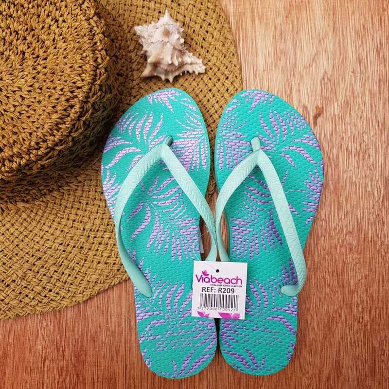 SANDALIA BRASILERA HOJAS AQUA VIA BEACH