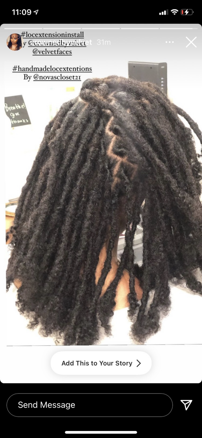 80 Human Hair Loc Extensions 4-6 inches - Size Small (pencil)