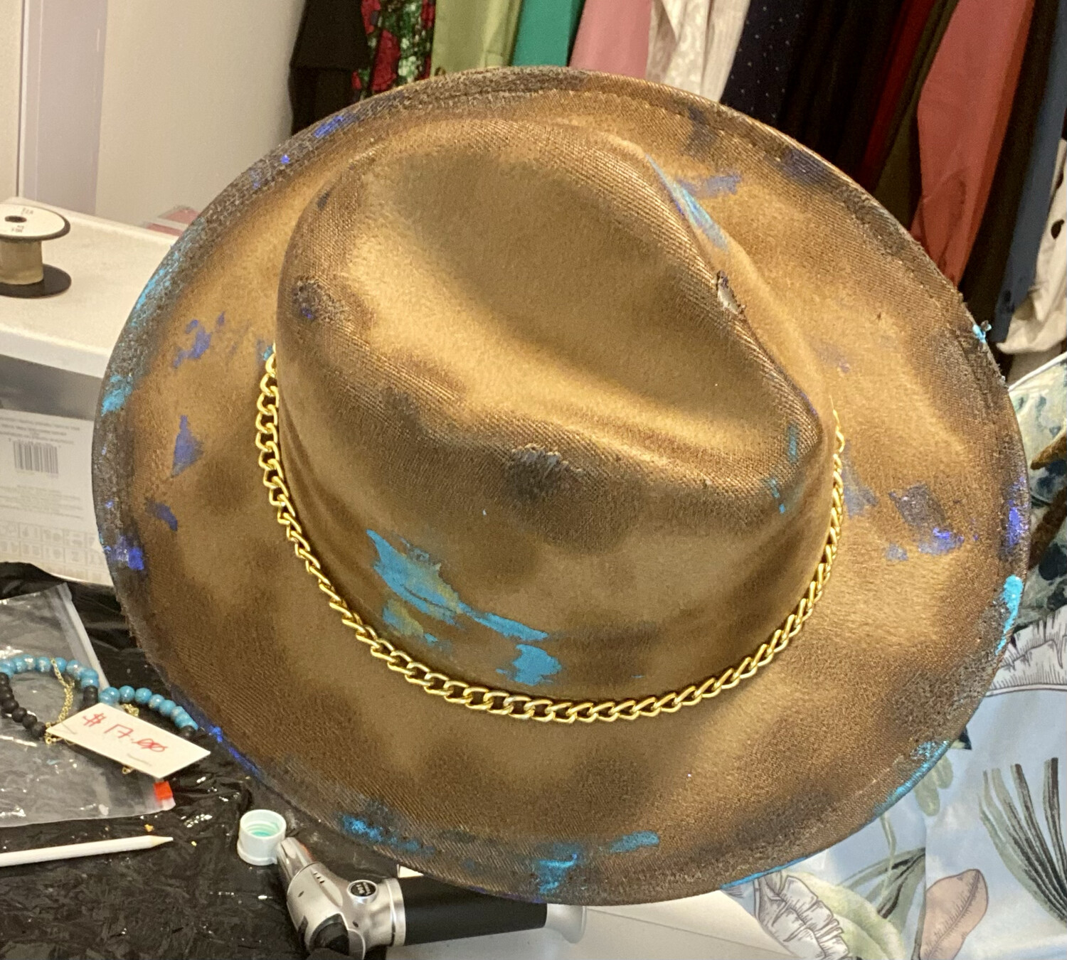 Custom Burned And Painted Fedora