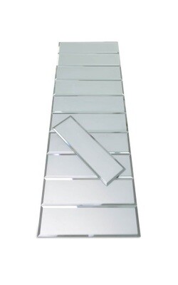 3" x 10" Silver Matte Tile with Mirror Beveled Edge