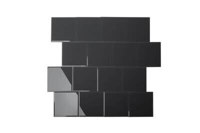 7" x 7" Glossy Grey Glass Tile with Beveled Edge
