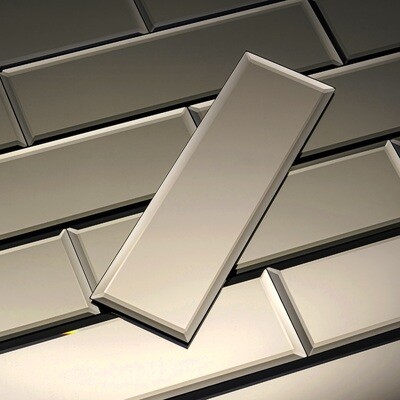 3" x 10" Gold Mirror Tile with Beveled Edge