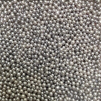 Сахарные шарики серебристые 4мм , 50г (28100)