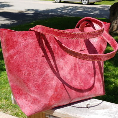 Hand Crafted Pigskin Genuine Leather Tote Bag