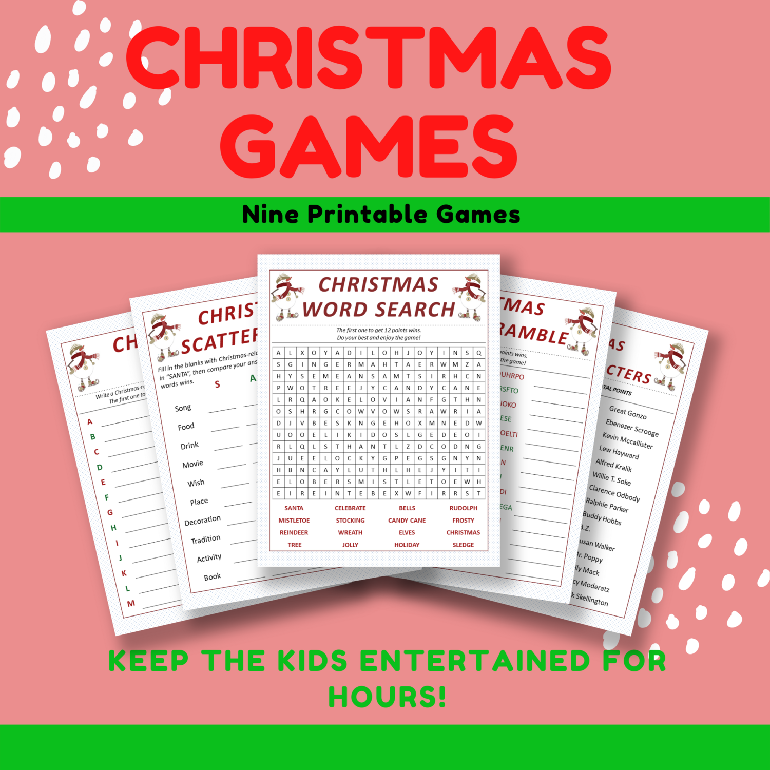Christmas Games for the whole family - PDF printable