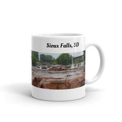 Falls Park Sioux Falls South Dakota White glossy mug