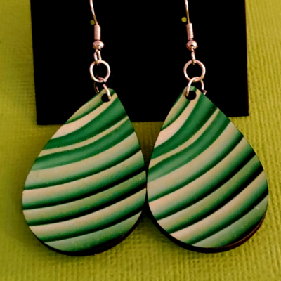 Multi-Green Layered Earrings