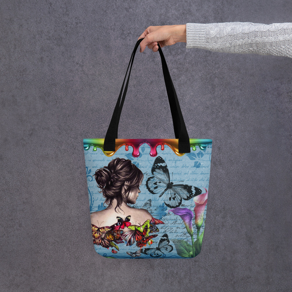 Woman colorful tote bag