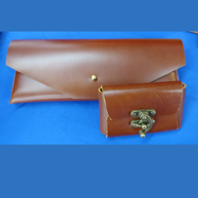 Brown Clutch  and Business Card Holder