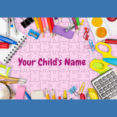 Pink Back to School Personalized Puzzle