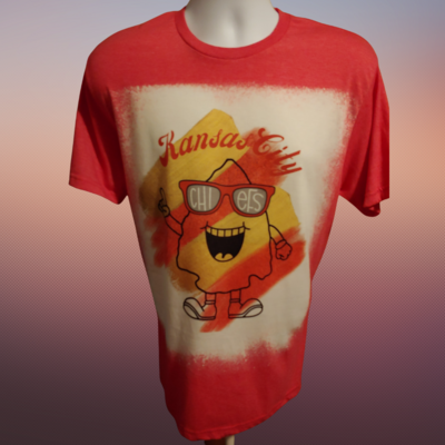 Kansas City Arrowhead Character Football Bleached T-shirt