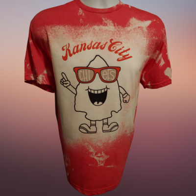 Kansas City Arrowhead Basic Character Football Bleached T-shirt
