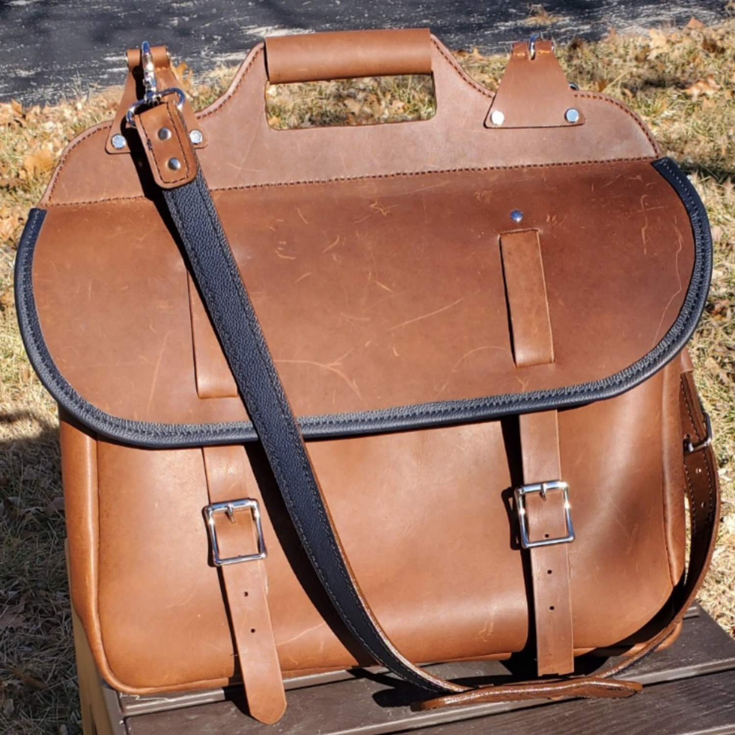 Leather Messenger Bag Handcrafted
