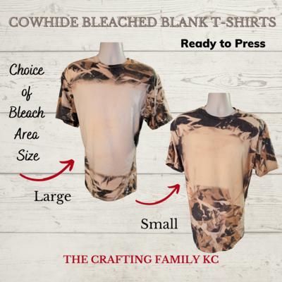Cowhide Bleached Blank Tshirt, Softstyle, Ready to Press
