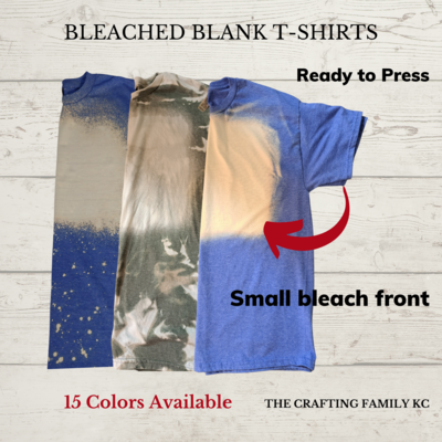 BLEACHED BLANK T-shirts, 15 Colors, SMALL Front ONLY  Bleach