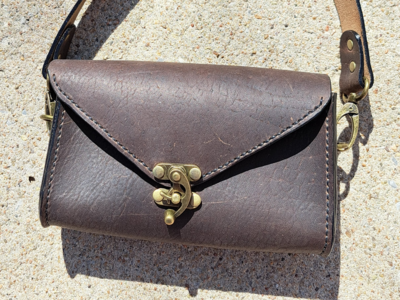 Oil Tanned Clutch Purse with Removable Crossbody Leather Strap