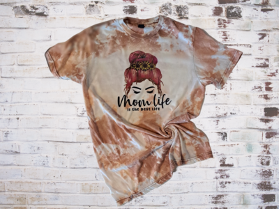 Mom Life is the Best Life  cowhide bleached T-shirt