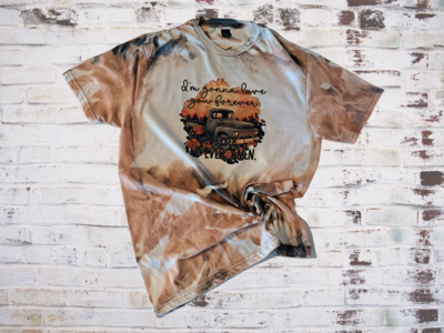 Love You Forever cowhide bleached T-shirt