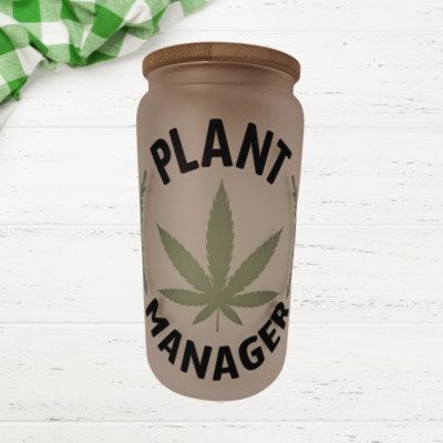 Plant Manager Frosted Glass Can Tumbler