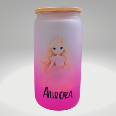 Aurora 16oz Pink Gradient Frosted Glass Tumbler