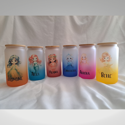 Princess Collection 16oz Gradient Frosted Glass Tumbler