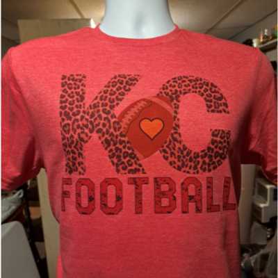 KC Leopard Print Chiefs Football T-shirt