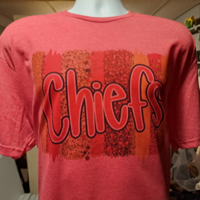 Red and Gold Sparkle Chiefs T-shirt