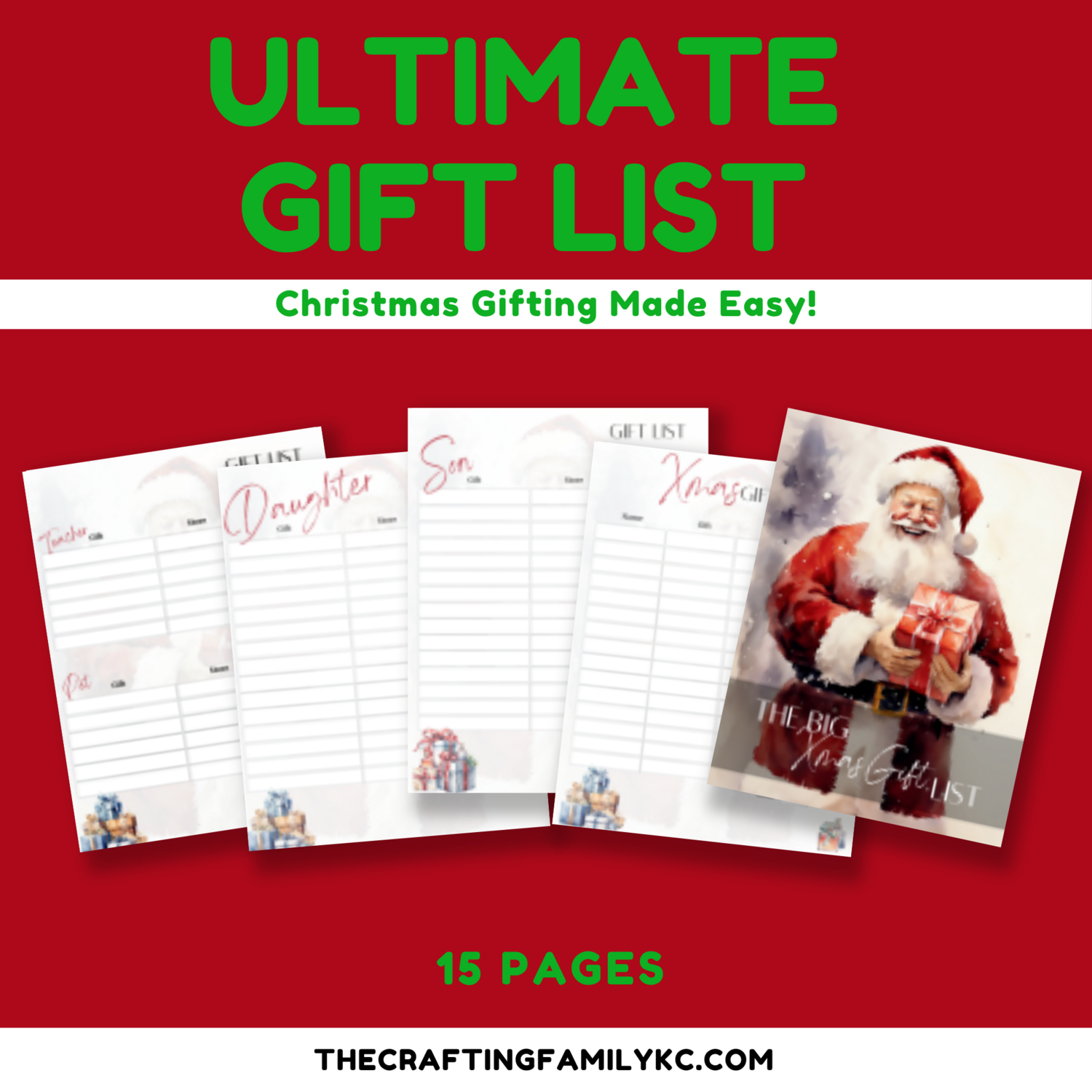 Ultimate Christmas Gift List Tracker - Digital/Printable