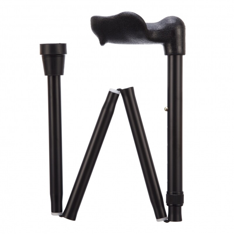 Arthritis Grip Cane Adjustable - Folding - black - Right Hand