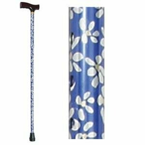 FOLDING ADJUSTABLE WALKING STICKS - BLUE PETAL -33"-37"