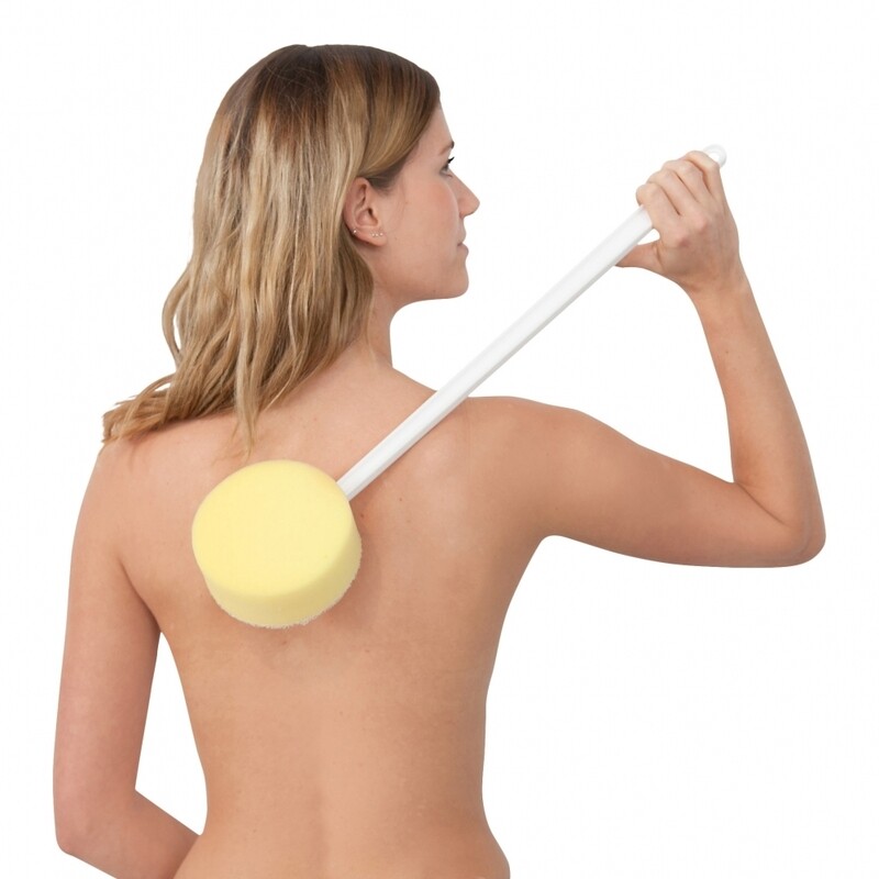 BATH SPONGE - SCRUB- long handle
