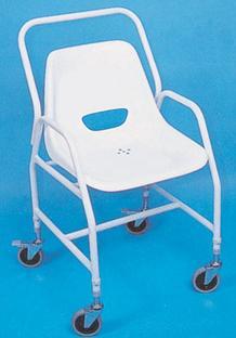 TILTON MOBILE SHOWER CHAIR | ADJ HEIGHT | 2 BRAKE CASTORS